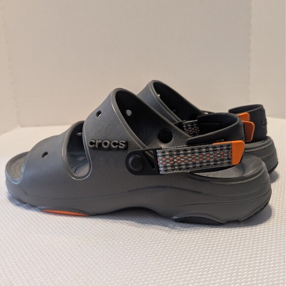 Crocs Classic All Terrain Men\'s 13 Open Toe Sandal Hook Loop 207711 Gray Orange main image 8
